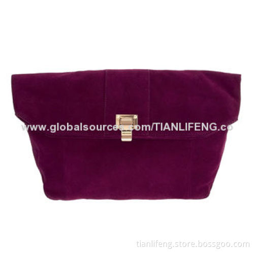Leather Oversized Clutch with Chunky Front Lock